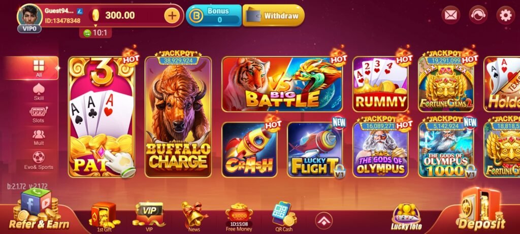 Vegas Casino Game में कितने प्रकार के गेम हैं |